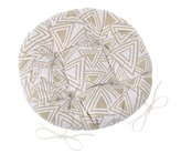 Sedák Adéla prošívaný kulatý - trojúhelníky béžové - průměr 40 cm
