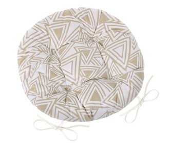 Sedák Adéla prošívaný kulatý - trojúhelníky béžové - průměr 40 cm