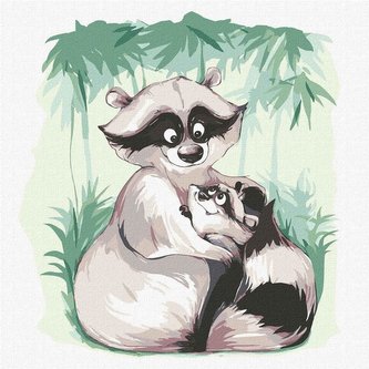 Malowanie po numerach - Szopuś i mama 30x30