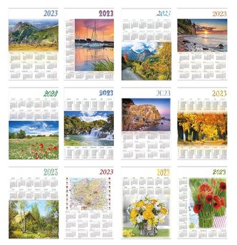 Kalendarz 2023 Jednoplanszowy MIX (12szt) Kalendarz 2023 Jednoplanszowy MIX (12szt)