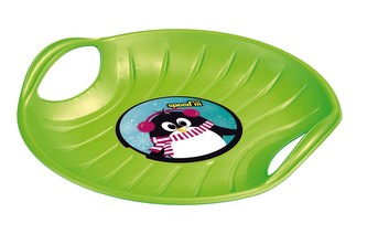 Lopata sáňkovací zelená s tučňákem