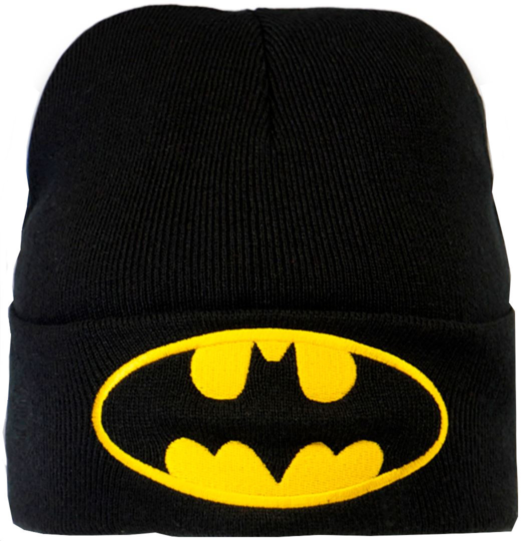 Zimní dětská přeložená pletená čepice|Batman: Logo (univerzální) černá