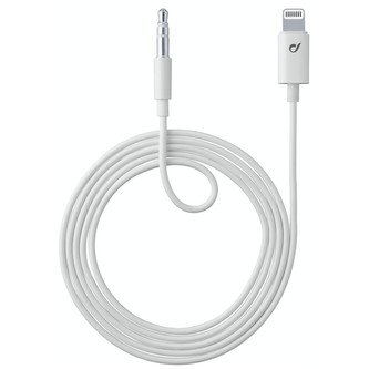 Cellularline Aux Music Cable audio kabel s konektory Lightning + 3,5 mm jack, MFI, bílý