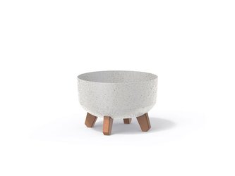 Kvetináč GRACIA LOW ECO WOOD 23,5 cm biely