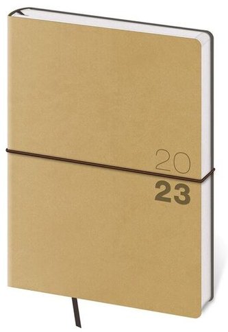 Diář 2023 denní A5 Flexio - světle hnědá