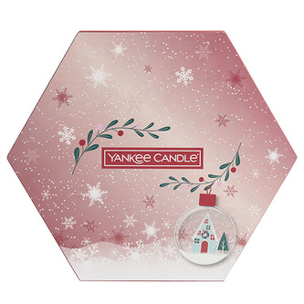YANKEE CANDLE Dárková sada 18 čajových svíček a svícnu (18 × čajová svíčka (á 3 ks) + 1 × svícen pozlacená keramika)