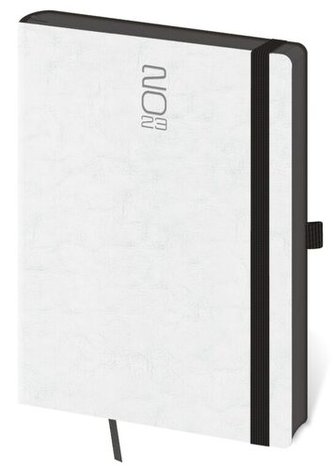 Diář 2023 týdenní A5 Memory s gumičkou - bílá