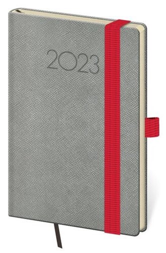 Diář 2023 New Praga - tmavě šedá, týdenní, kapesní