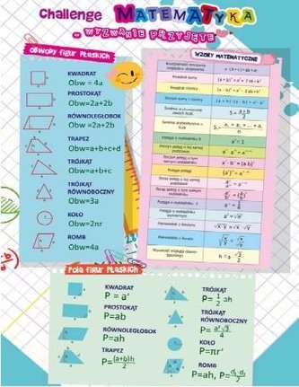 Dwustronna plansza/ściąga A4 Matematyka