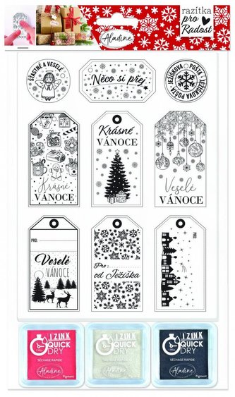 Aladine Pečiatky - Vianočné visačky 9 ks