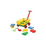 Sada na písek č. 486: Vozík č.2: lopatka č.5: hrabičky /+1