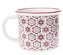 Hrnek porcelánový - vločky červenošedé 370 ml