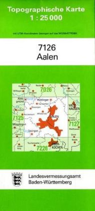Topographische Karte Baden-Württemberg Aalen
