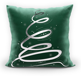 Polštář CHRISTMAS TREE smaragdová/stříbrná 45x45 cm MyBestHome