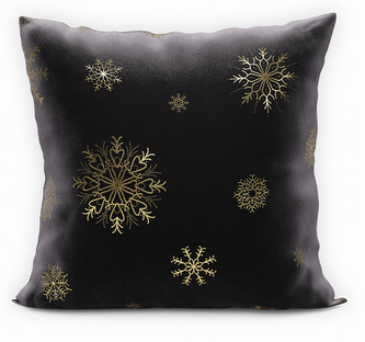 Polštář SNOWFLAKE černá/zlatá 40x40 cm  Mybesthome