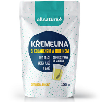 Allnature Křemelina s kolagenem a inulinem - příchut citrón 100 g