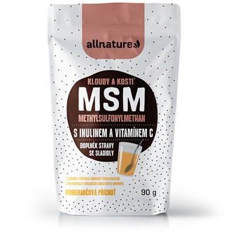 Allnature MSM s inulinem a vitamínem C -  příchut pomeranč 90 g