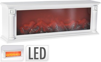 Elektrický krb s LED plameny 63 x 22 cm bílá