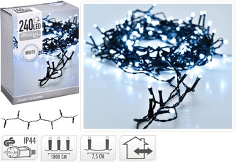 Vánoční světelný řetěz studená bílá 240 LED / 18 m