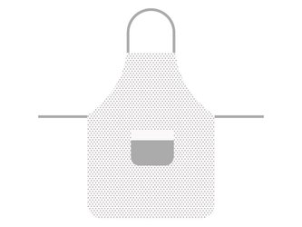 Miss Lucy kuchyňská zástěra šedé puntíky Gold Line 60 x 75 cm