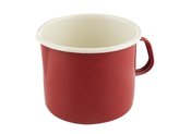 SMALTOVANÝ HRNEK S VÝLEVKOU ČERVENÝ 12CM 1L FORTE