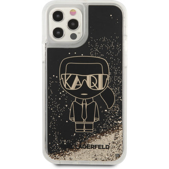 Karl Lagerfeld Liquid Glitter Gatsby Kryt iPhone 12/12 Pro černý