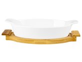 KERAMICKÁ ZAPÉKACÍ MÍSA MODENO NA BAMBUSOVÉ PODLOŽCE OVÁLNÁ 28,5 CM CM