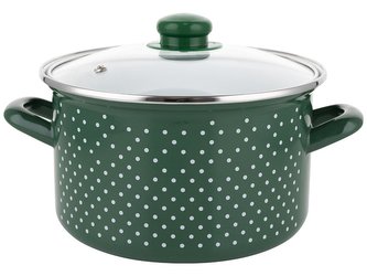 SMALTOVANÝ HRNEC RETRO ZELENÝ 20CM