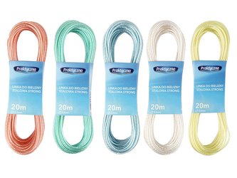 ŠŇŮRA NA PRÁDLO PRAKTYCZNA 20 M S OCELOVÝM LANKEM