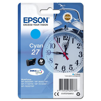 Epson T27024012, 27 azurová (cyan) originální cartridge