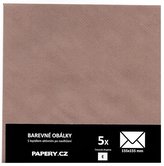barevná obálka 155X155 HNĚDÁ S PRUHY, 5 kusů, 100 gm2, olizová