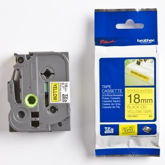 Brother TZ-S641 / TZe-S641, 18mm x 8m, černý tisk/žlutý podklad, originální páska