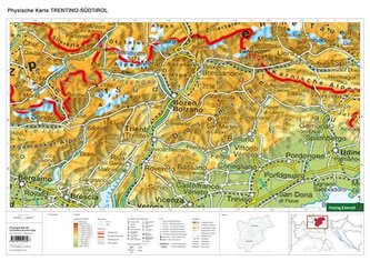 Schreibtischunterlage DUO, Schulhandkarte Südtirol-Trentino 1:450.000