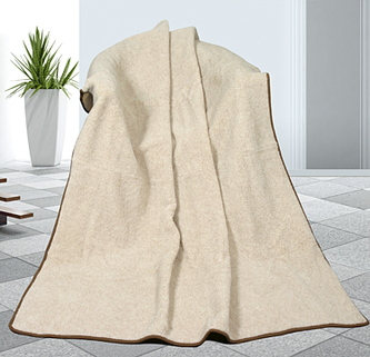 Evropské merino deka béžová 450g/m2 - deka béžová - 155x200 cm