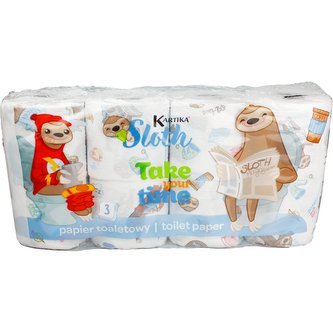 Toaletný papier s potlačou 3 vrstvový 8 ks Sloth