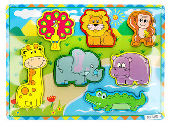vkládačka dřevěná - zvířata safari
