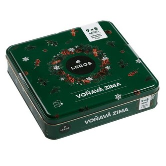LEROS Dárková plechová kolekce čajů Voňavá zima 9 x 5 sáčků
