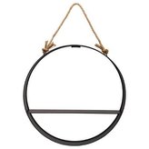 Atmosphera Závěsná kulatá police - černá