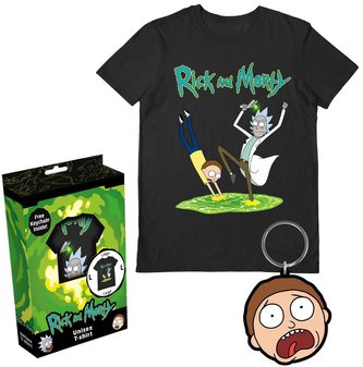 Pánské tričko s přívěskem Rick & Morty: Portal (L) černá bavlna