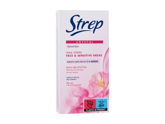 Strep Crystal Depilační přípravek Wax Strips Face & Sensitive Areas 20 ks Normal Skin pro ženy