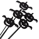 Dřevěný zápich - dýně - černá - sada 5ks, 0/48