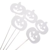 Dřevěný zápich - dýně - bílá - sada 5ks, 0/48