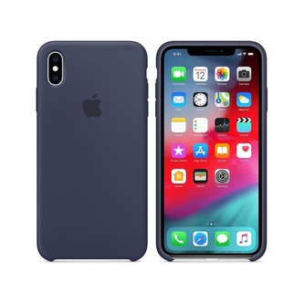 Apple silikonový kryt iPhone XS Max půlnočně modrý