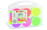 Prstové barvy PRIMO FLUO, sada 6 x 100g, kelímky, PP box