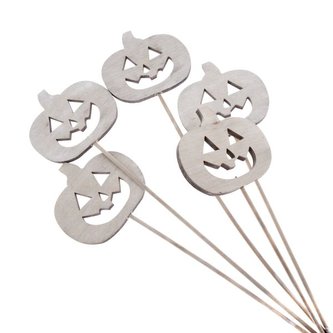 Dřevěný zápich - dýně - šedá - sada 5ks, 0/48