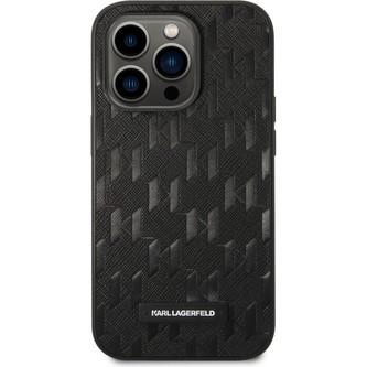 Karl Lagerfeld Saffiano Monogram kryt iPhone 14 Pro černý