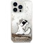 Karl Lagerfeld Liquid Glitter Choupette Eat kryt iPhone 14 Pro zlatý