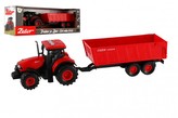 Traktor Zetor s valníkom plast 36cm na zotrvačník na bat. so svetlom so zvukom v krabici 39x13x13cm