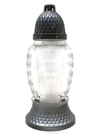 Hřbitovní sklo 25cm svíčka vklad 80g  LA-551/2 čiré