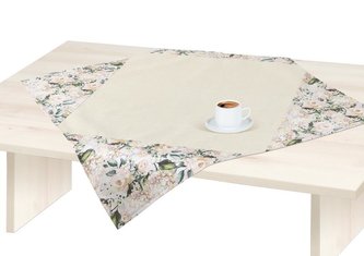 Ubrus VANDA - Uni smetanová / růže - 90x90 cm